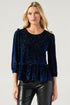 Sweet as a Rose Bloomheart Balloon Sleeve Peplum Blouse